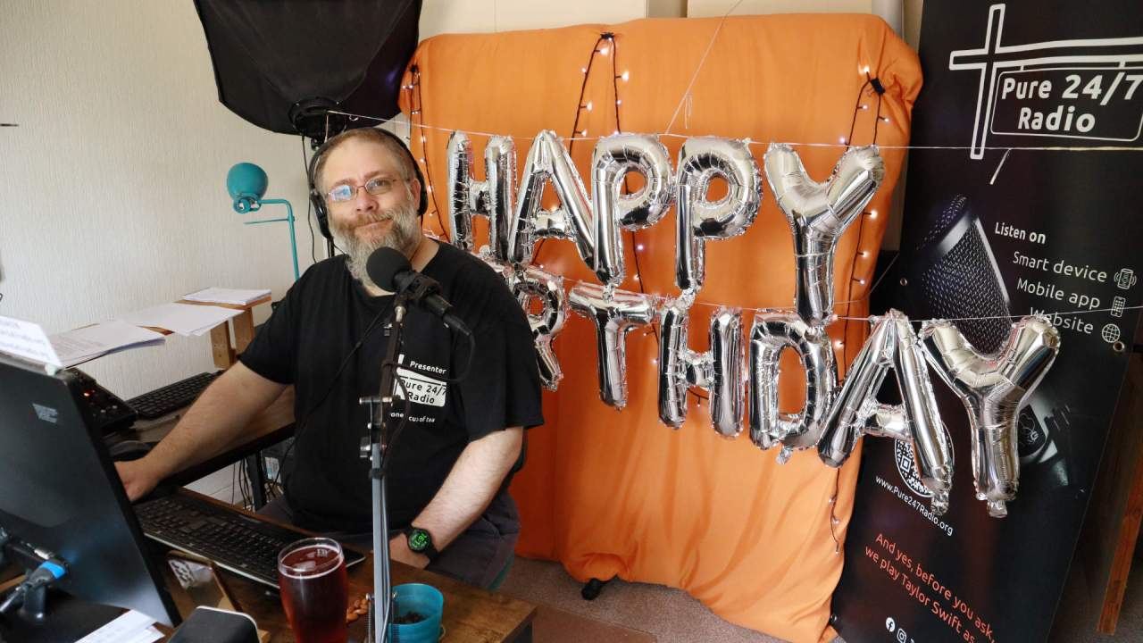 Andy B - that'll be me - doing what I love!